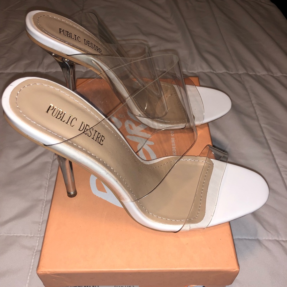 Public desire white heel